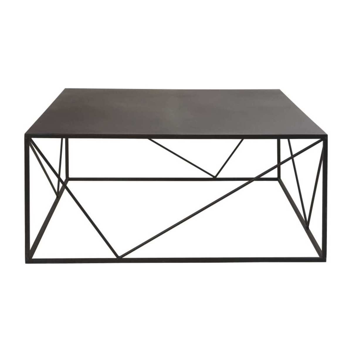 Square Black Metal Coffee Table Edwin – image 2