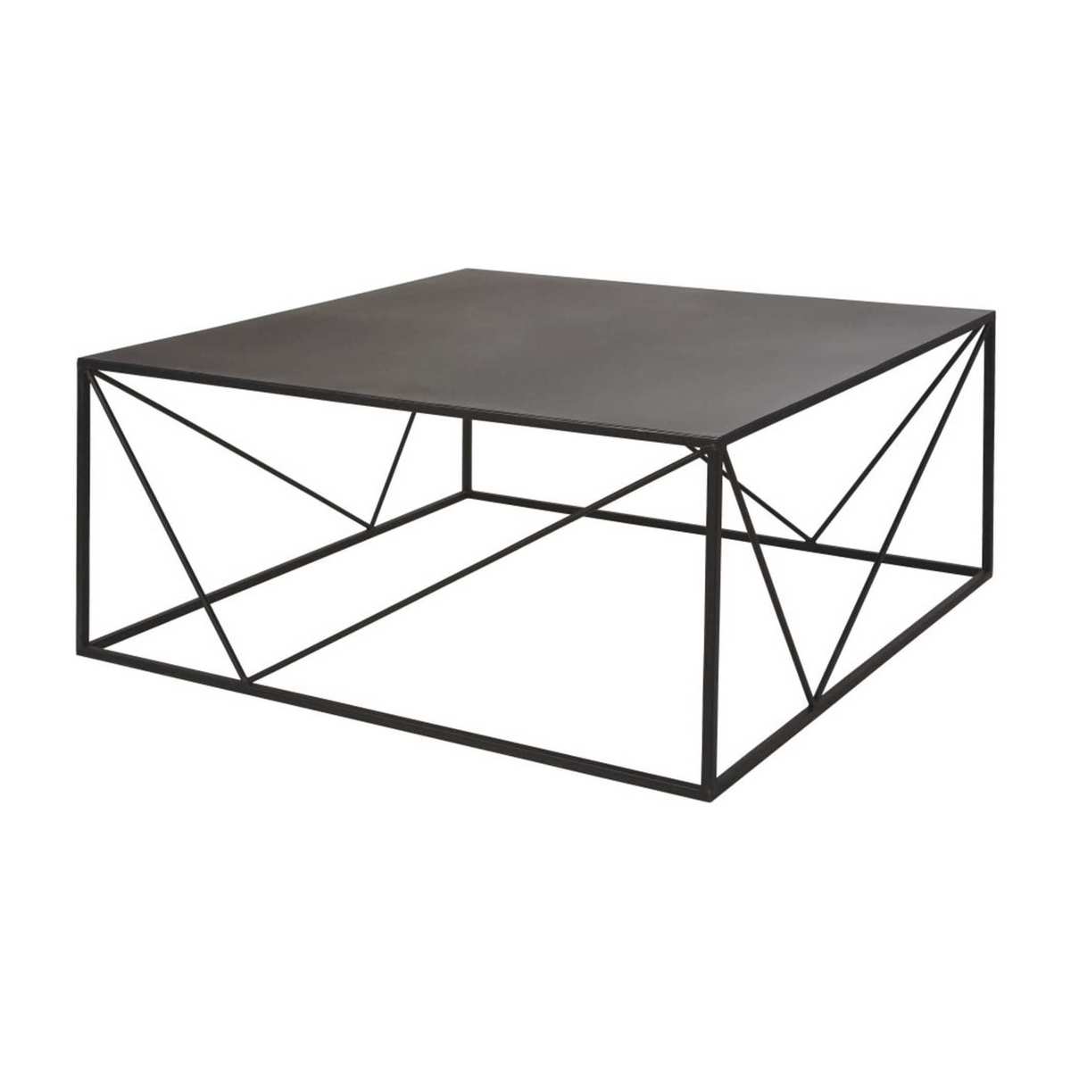 Square Black Metal Coffee Table Edwin – image 1