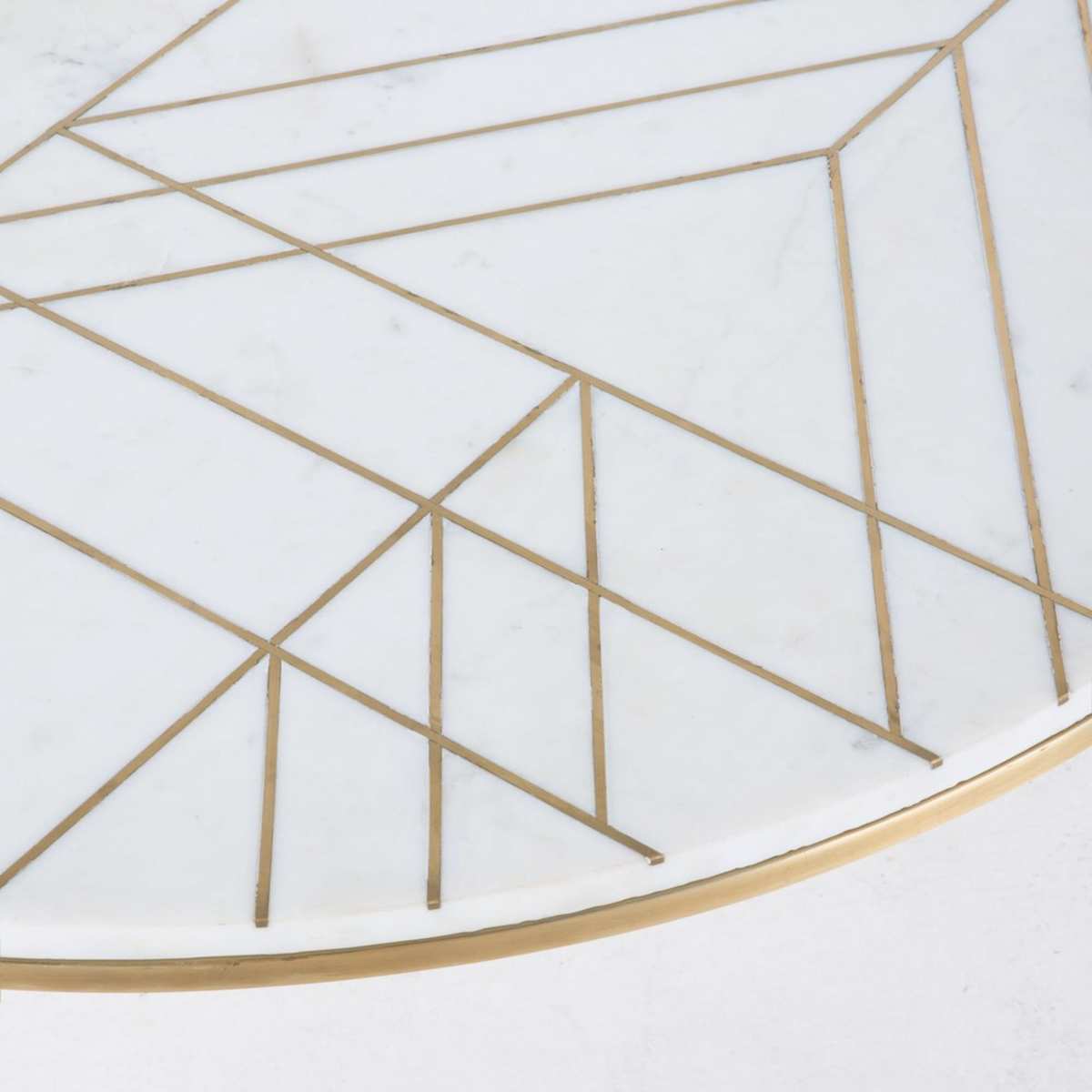 Gold Iron and White Marble Round Coffee Table Izmir – image 2