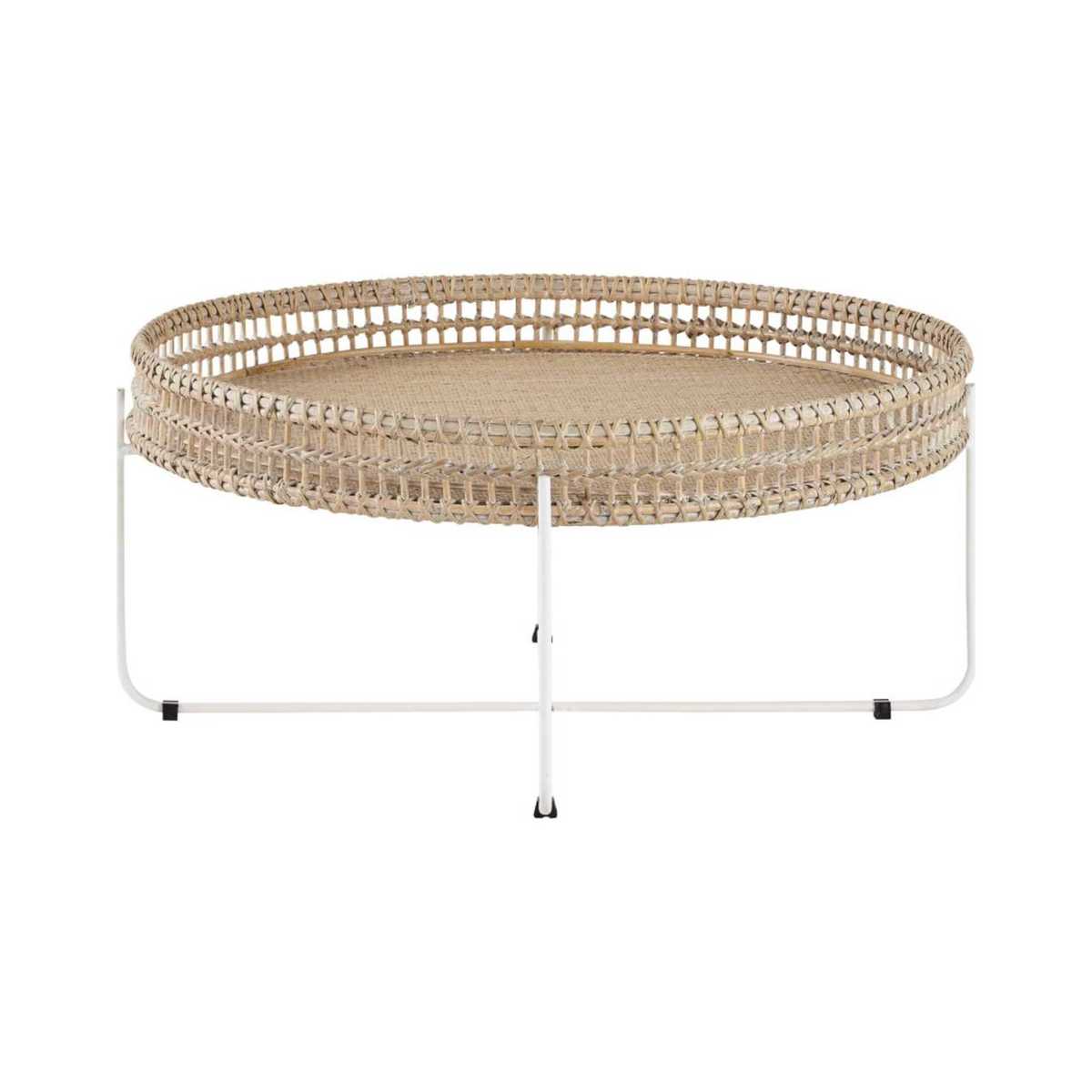 Round Woven Rattan and Metal Coffee Table Panglao – image 2