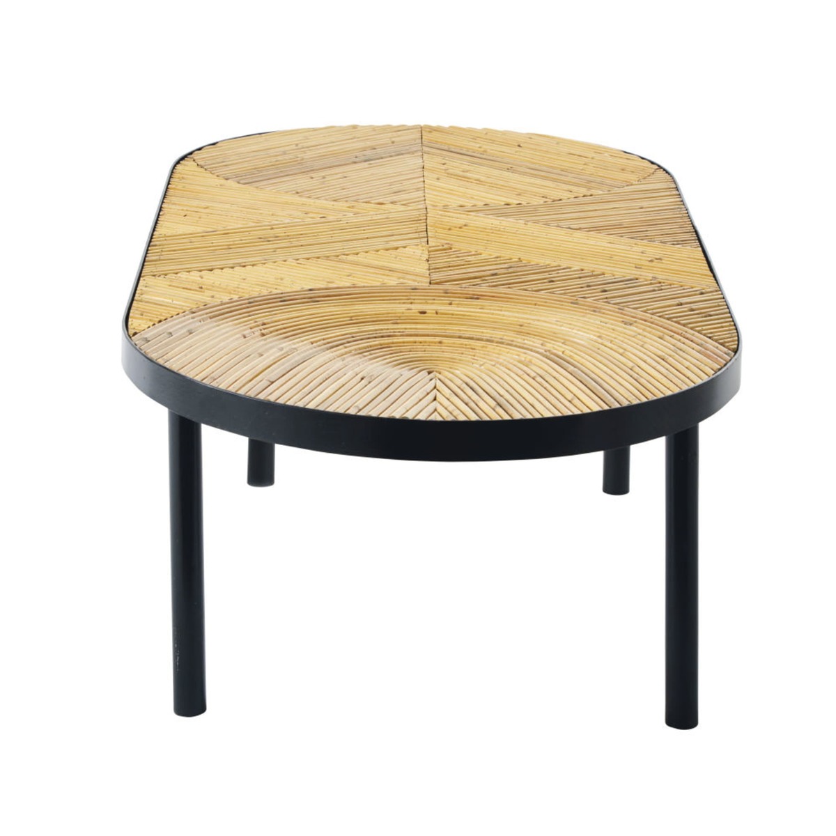 Rattan and Black Metal Coffee Table Manari – image 3
