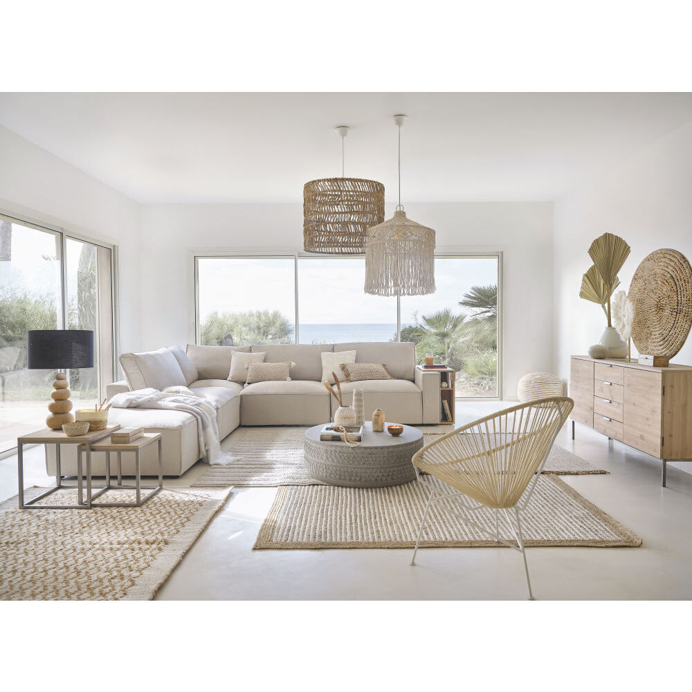 Round coffee table in concrete-style resin – image 2