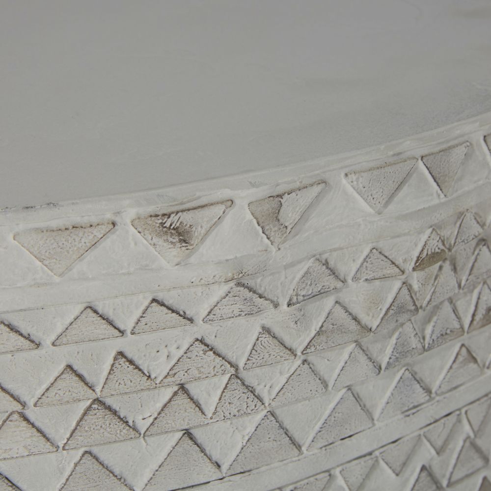 Round coffee table in concrete-style resin – image 3