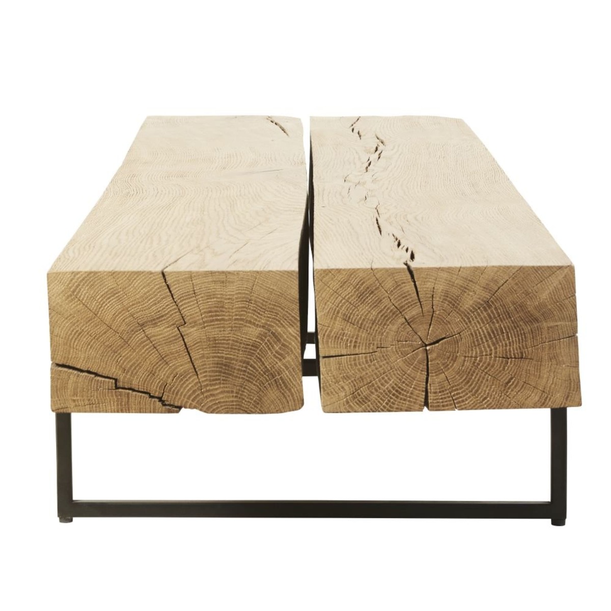 Black Metal and Solid Oak Coffee Table Magnus – image 4