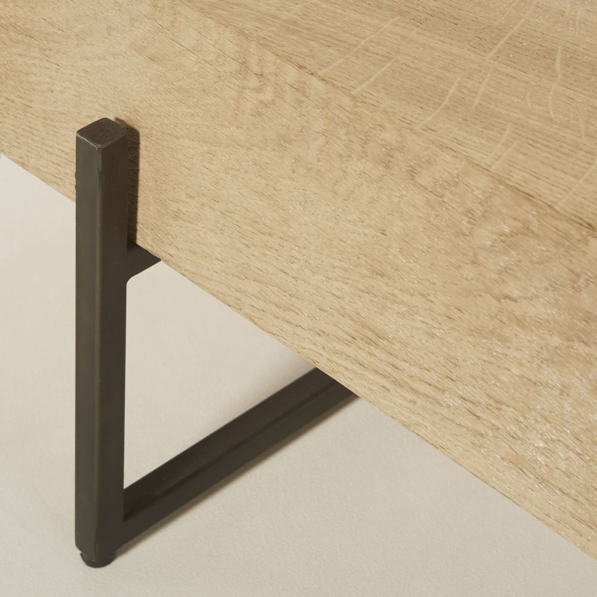 Black Metal and Solid Oak Coffee Table Magnus – image 6