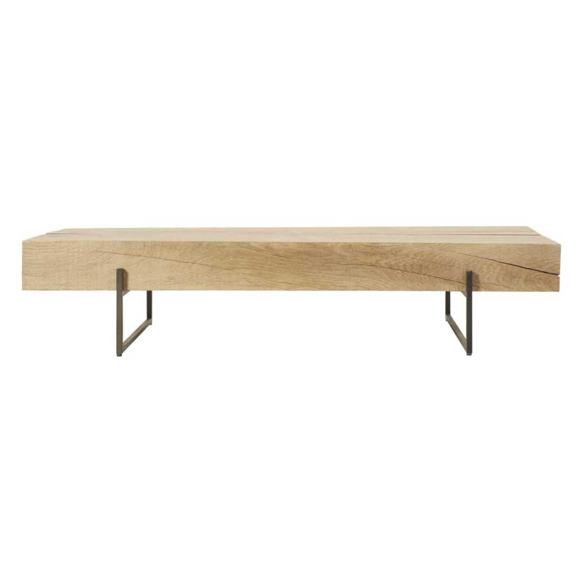 Black Metal and Solid Oak Coffee Table Magnus – image 2