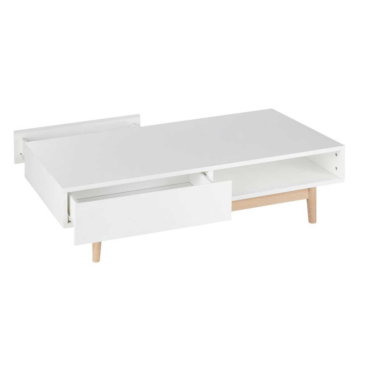 White 2-Drawer Scandinavian-Style Coffee Table Artic – image 4