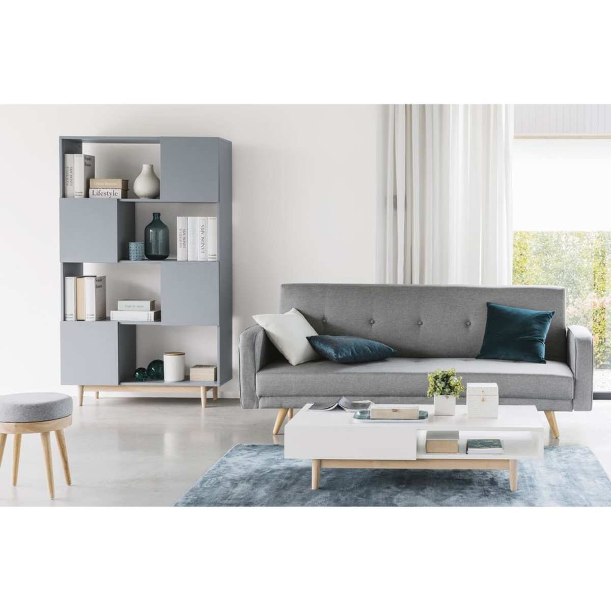 White 2-Drawer Scandinavian-Style Coffee Table Artic – image 7