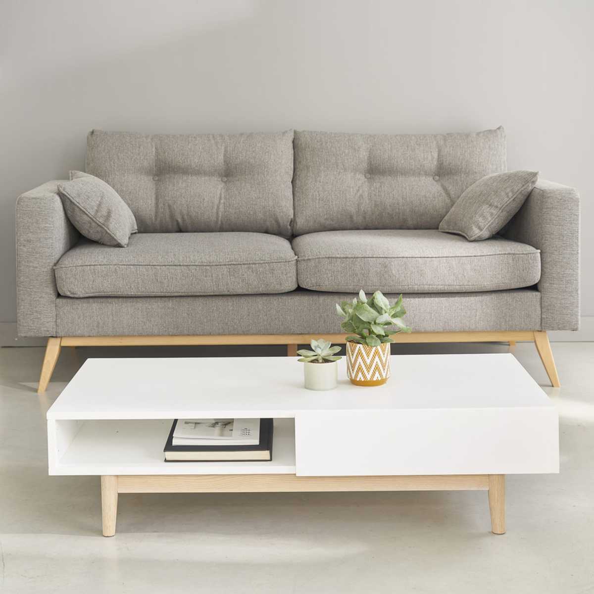 White 2-Drawer Scandinavian-Style Coffee Table Artic – image 8