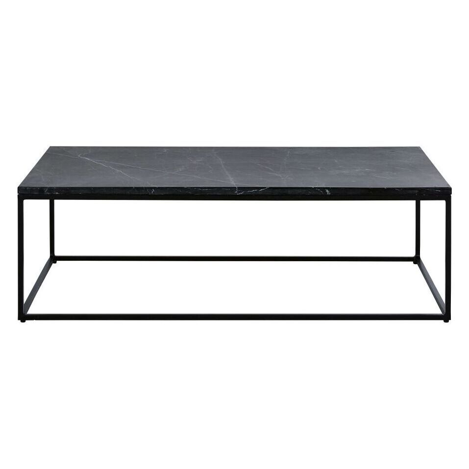 Coffee table in black marble and black metal – image 2