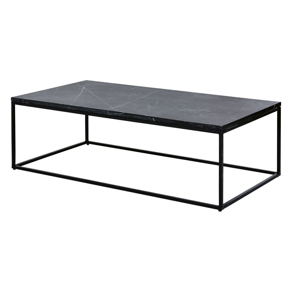 Coffee table in black marble and black metal – image 1
