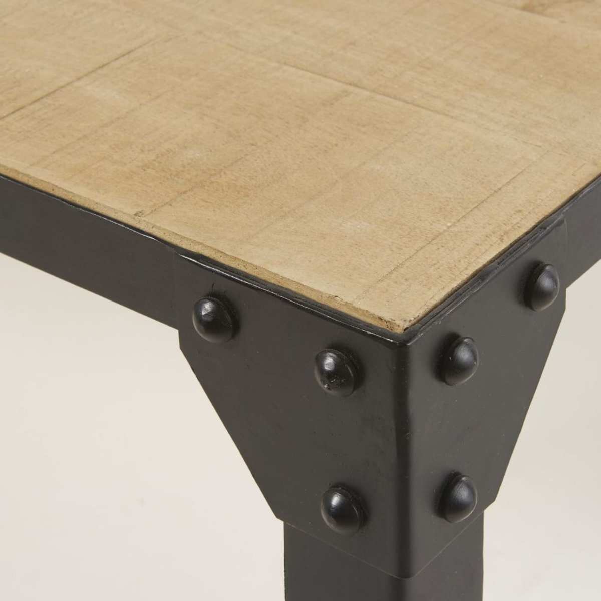 Black Metal and Solid Mango Wood Coffee Table Factory – image 3