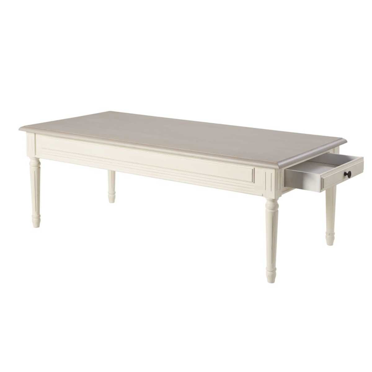 Ivory and Taupe 2-Drawer Coffee Table Camilla – image 4