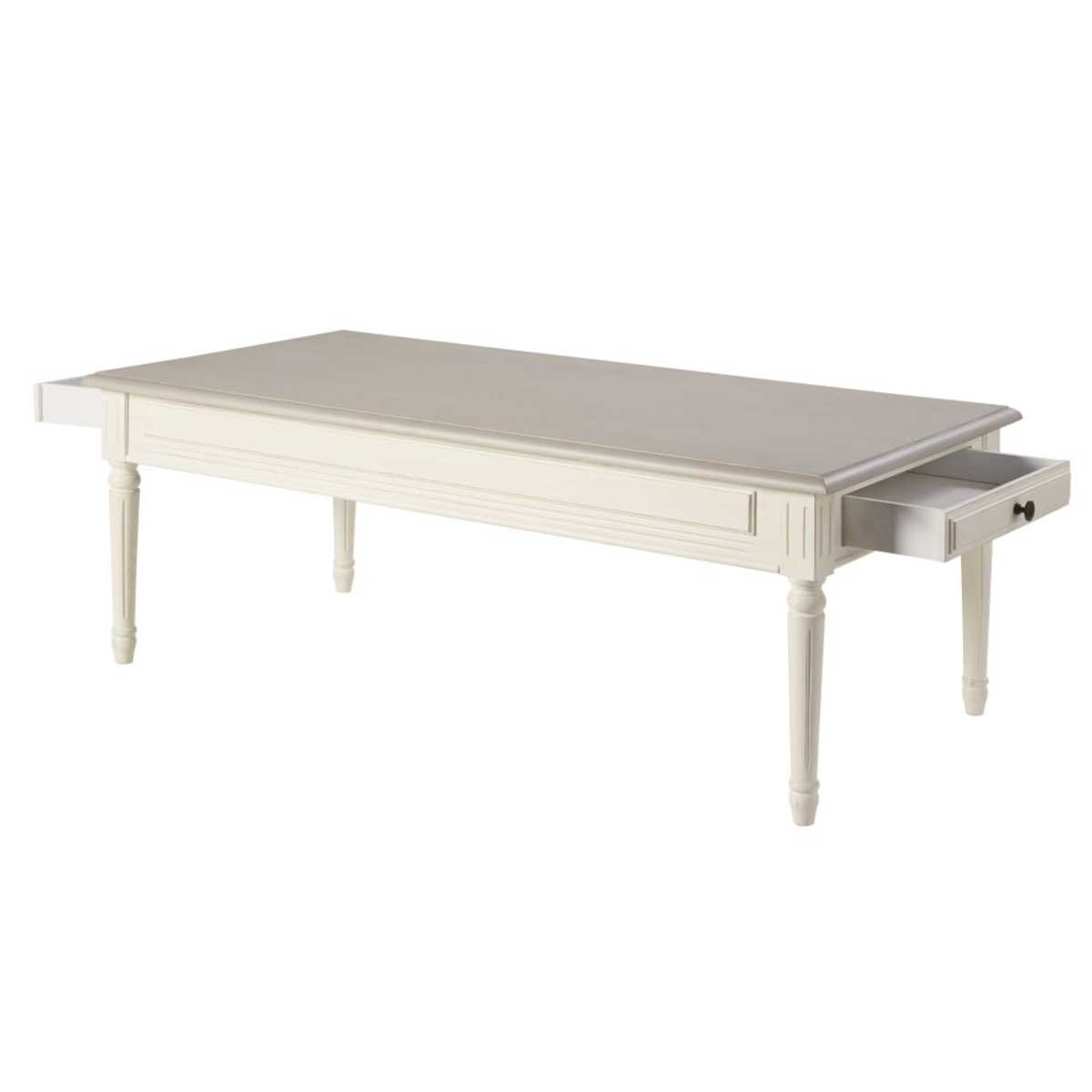 Ivory and Taupe 2-Drawer Coffee Table Camilla – image 5