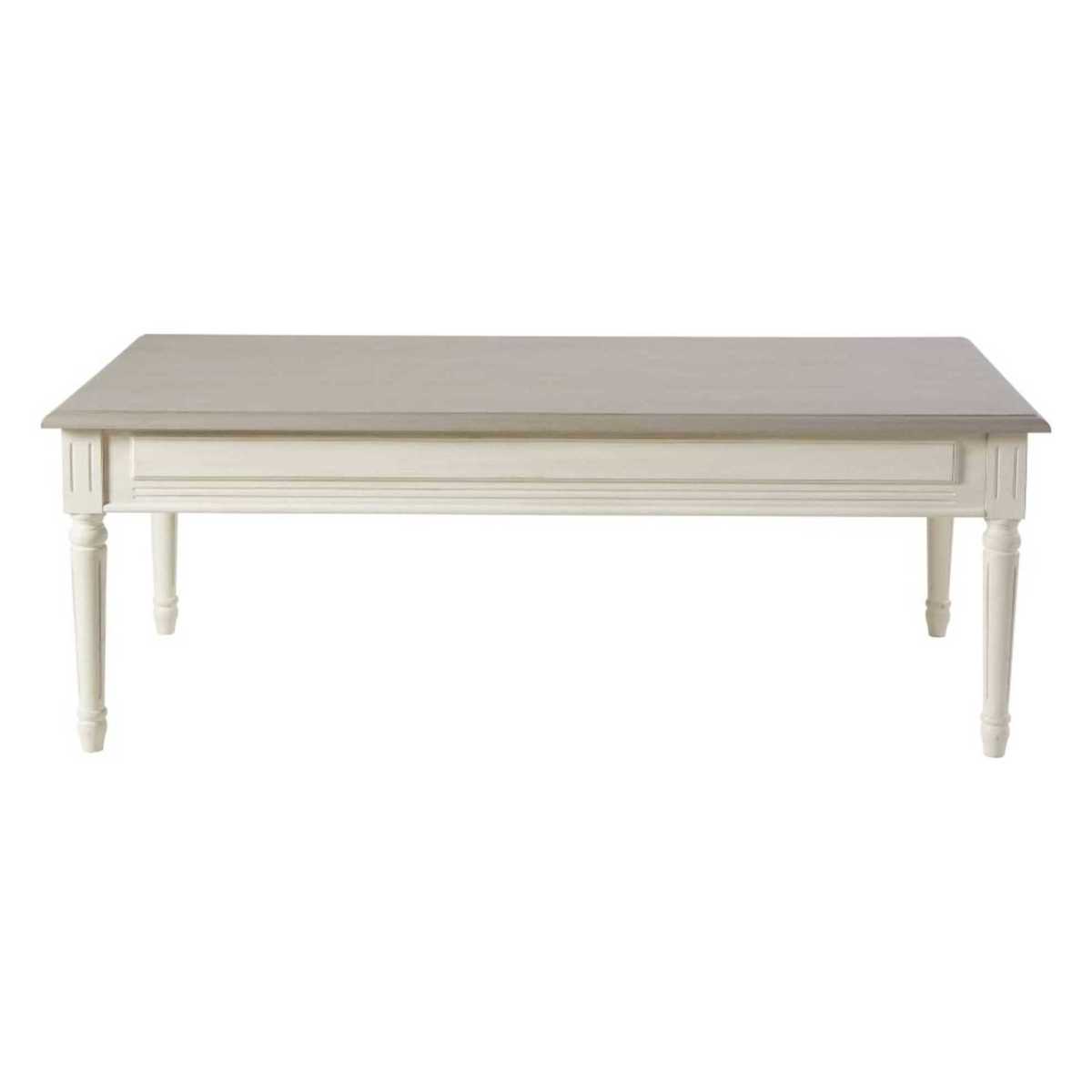 Ivory and Taupe 2-Drawer Coffee Table Camilla – image 2