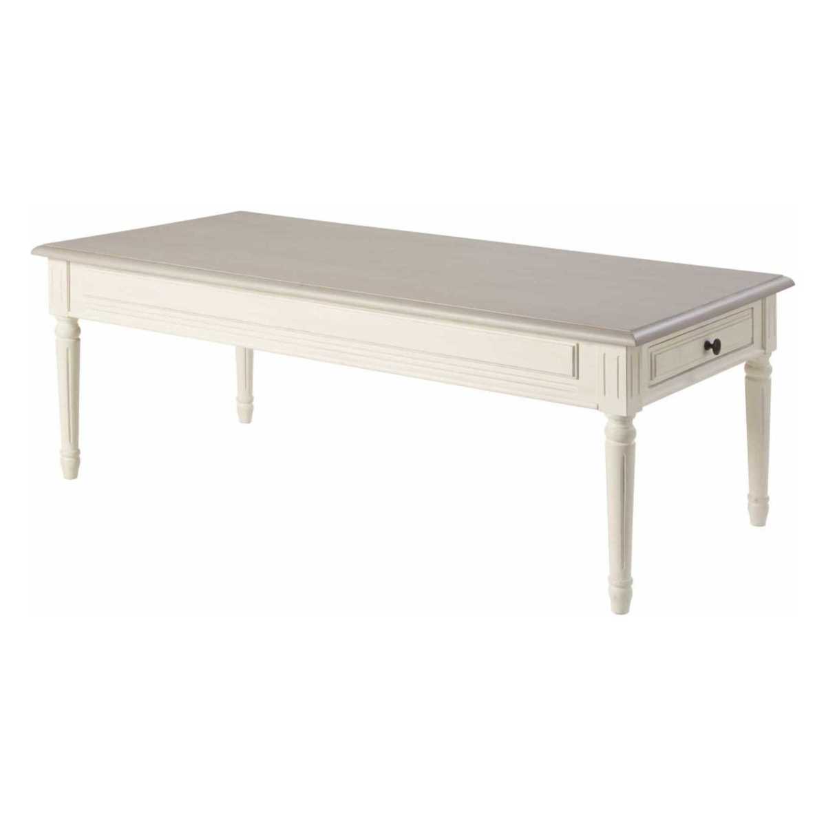 Ivory and Taupe 2-Drawer Coffee Table Camilla – image 1