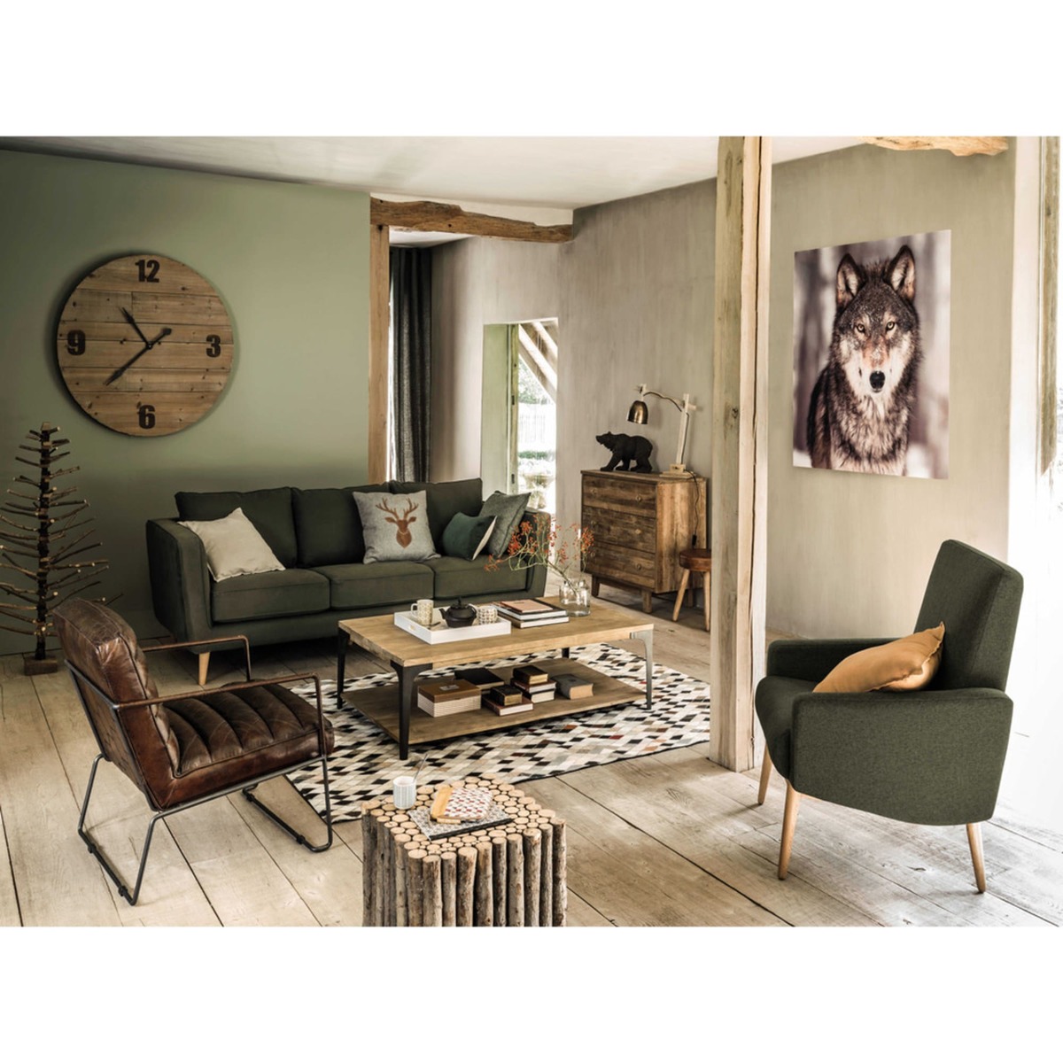 Solid mango wood and metal coffee table Metropolis – image 8