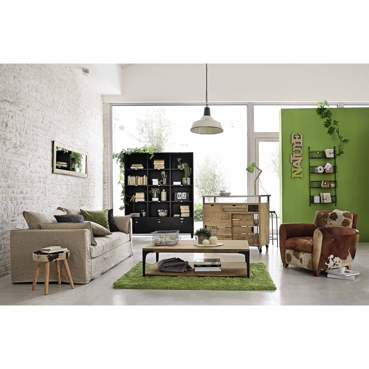 Solid mango wood and metal coffee table Metropolis – image 9