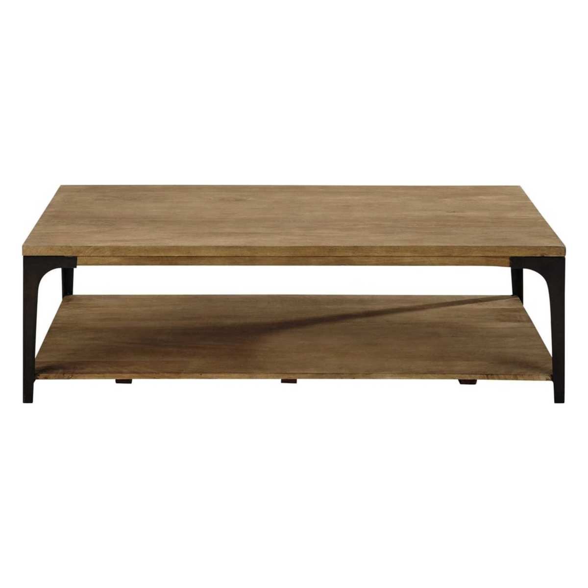 Solid mango wood and metal coffee table Metropolis – image 2