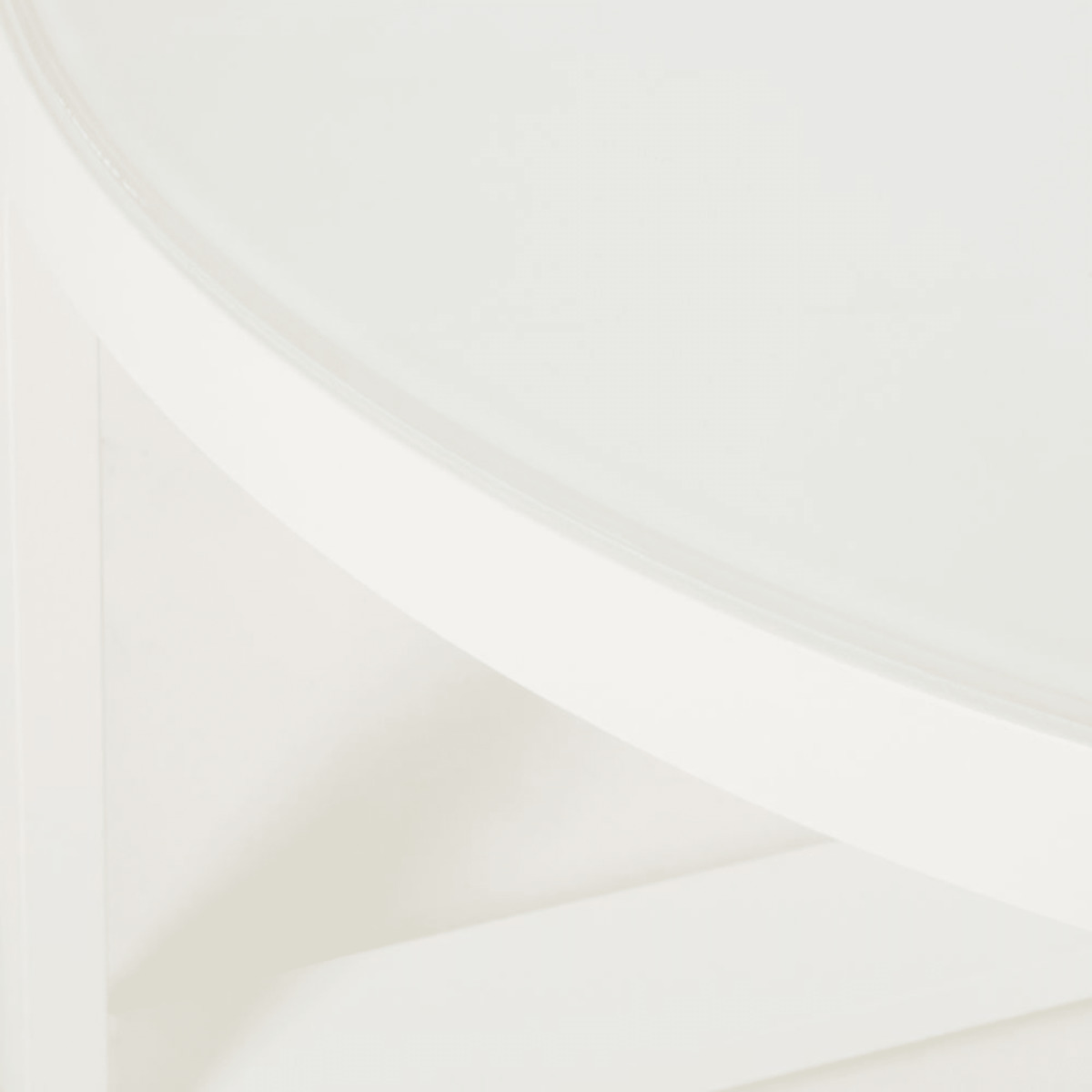Round White Metal and Glass Garden Coffee Table Thetis – image 3
