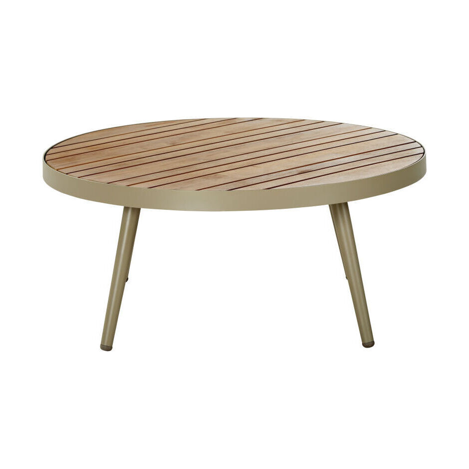 Professional Khaki Metal and Solid Acacia Coffee Table – image 1