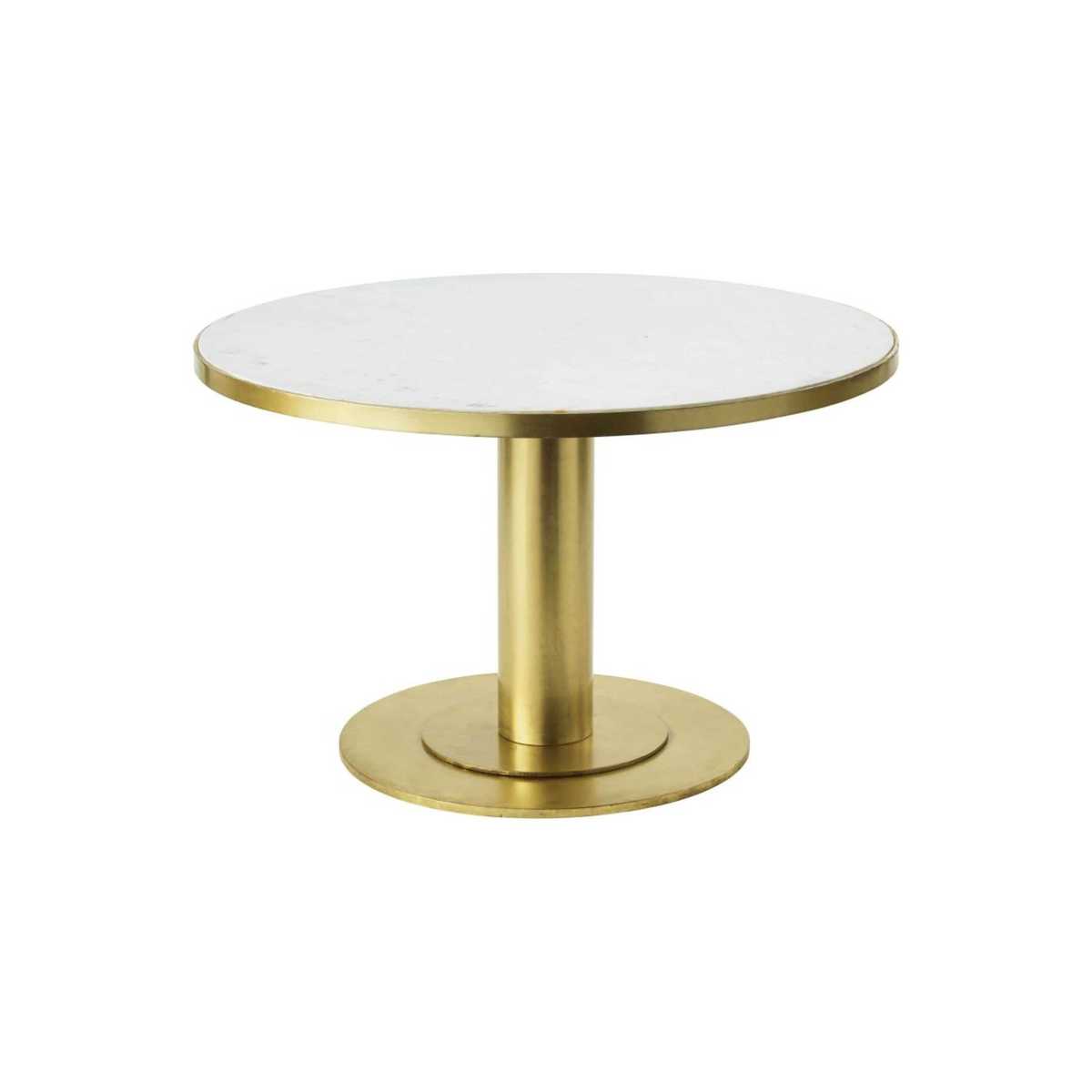 Round White Marble and Brass Metal Coffee Table Louxor – image 1