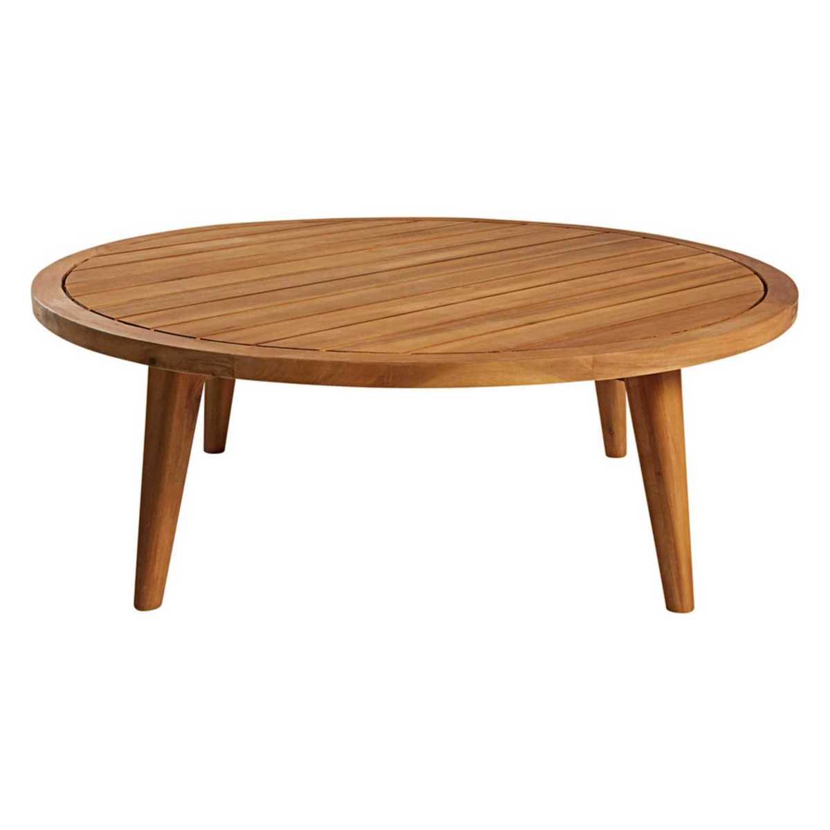 Round garden coffee table in solid acacia Noumea – image 2