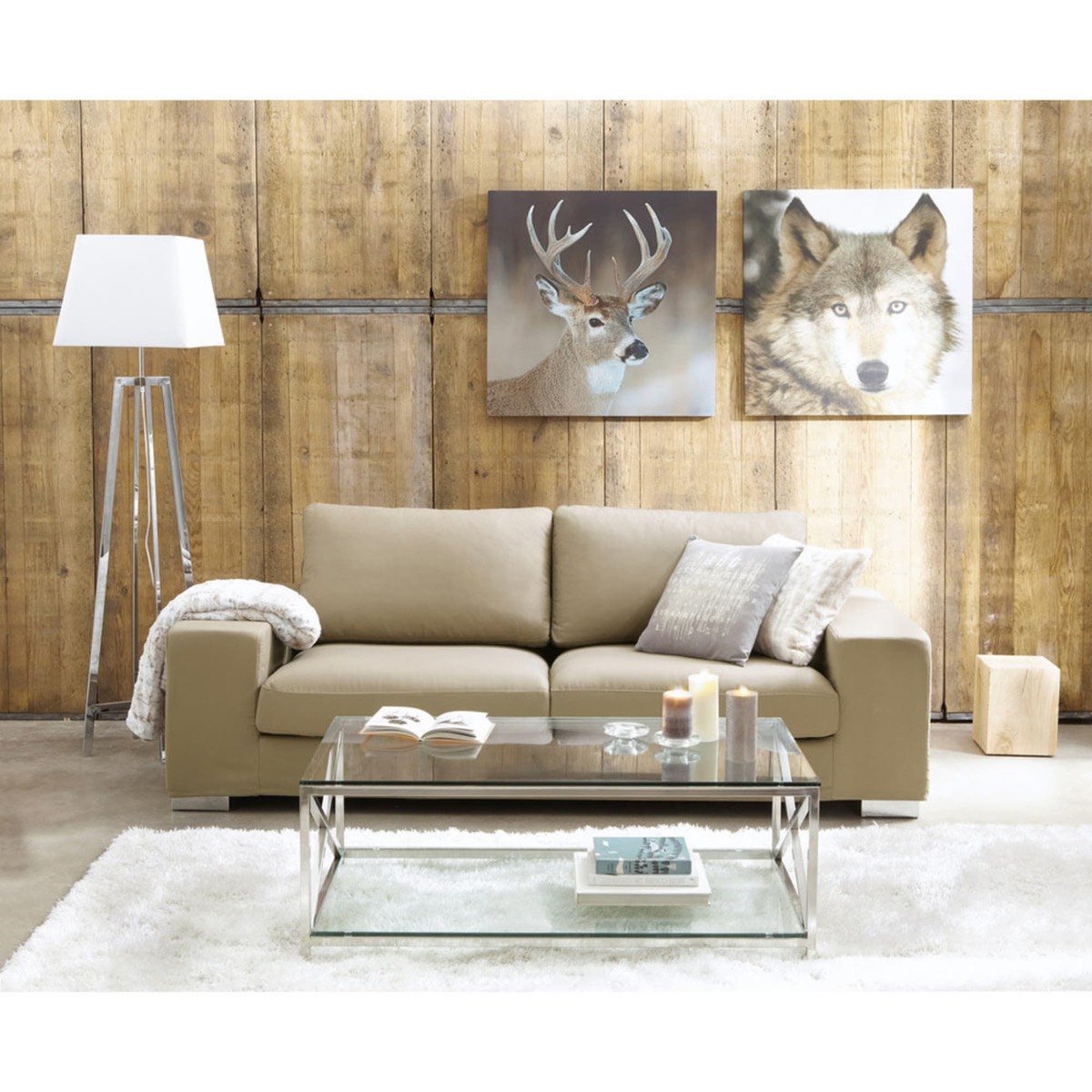 Glass and metal coffee table W 110cm Helsinki – image 3