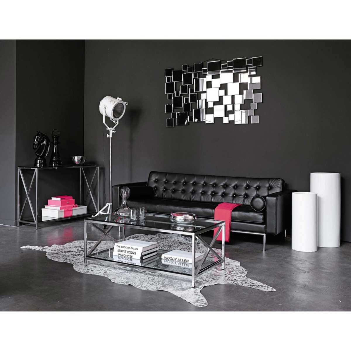 Glass and metal coffee table W 110cm Helsinki – image 4