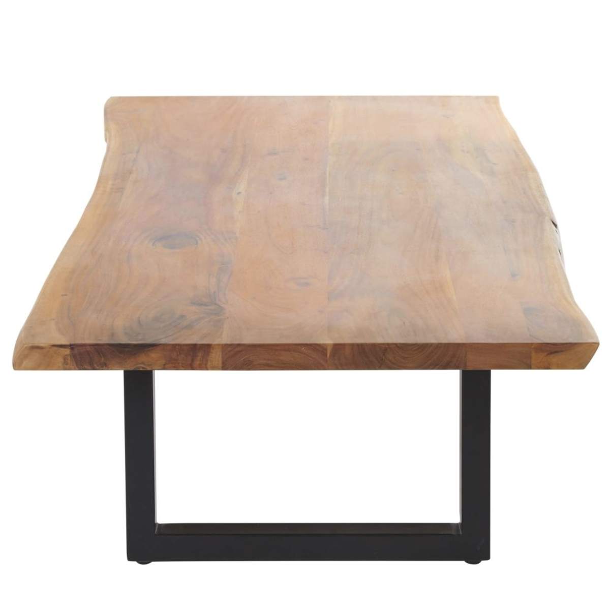 Black Metal and Acacia Coffee Table Palissandre – image 2