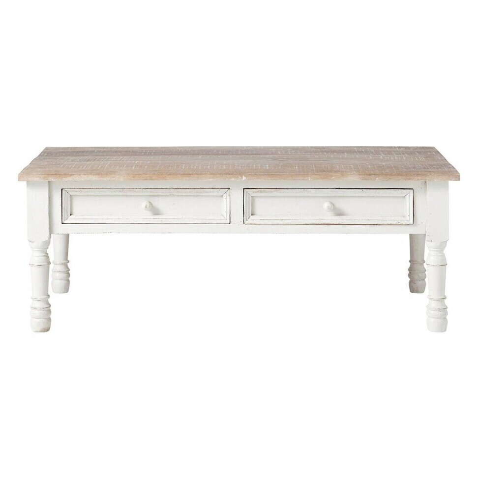 Solid mango wood coffee table in whitewash – image 1