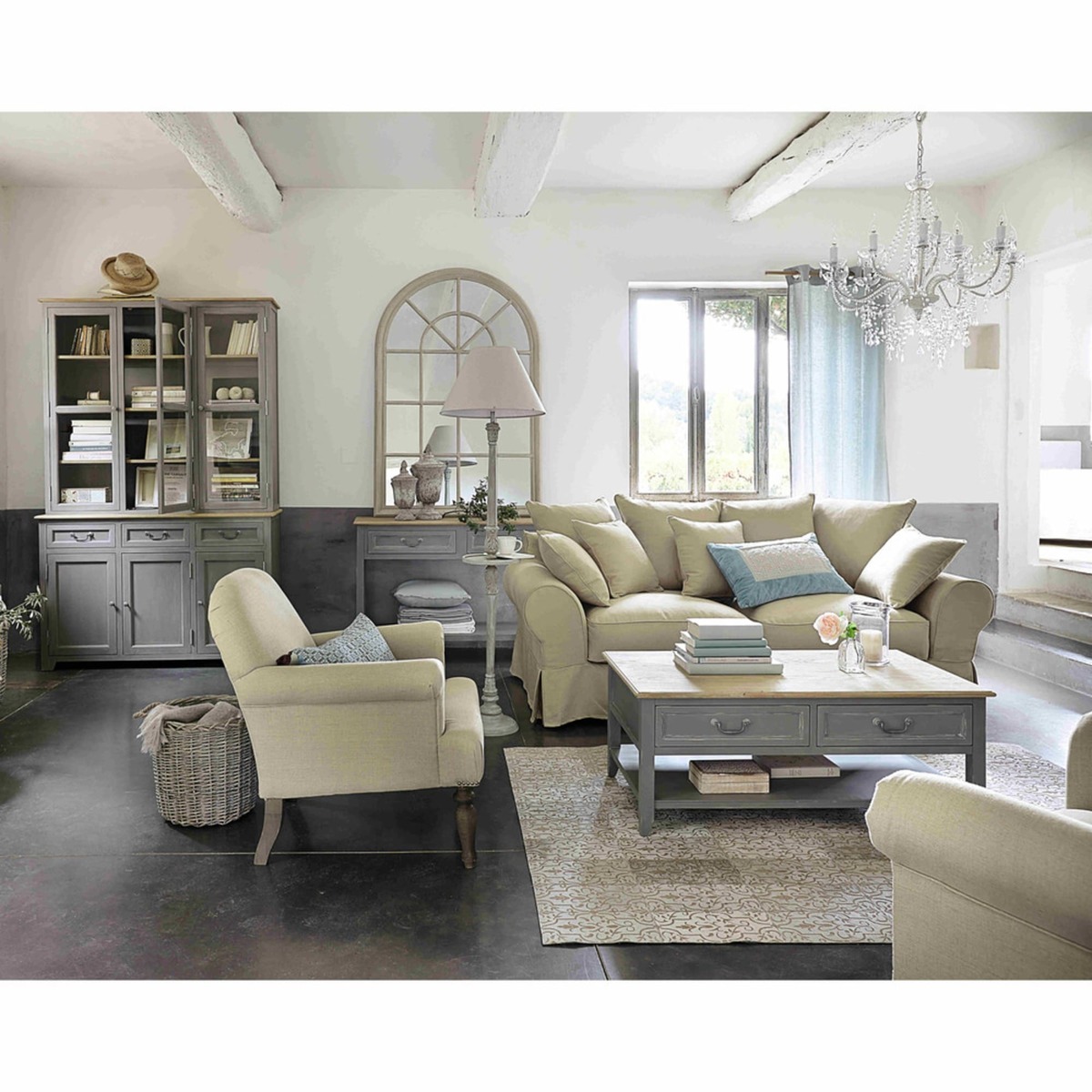 2-Drawer Coffee Table in Grey Honorine – image 4
