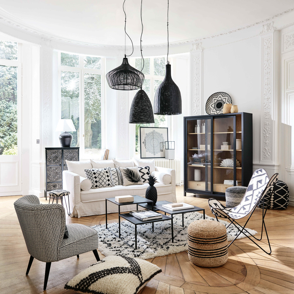 Black metal 4-top coffee table – image 7