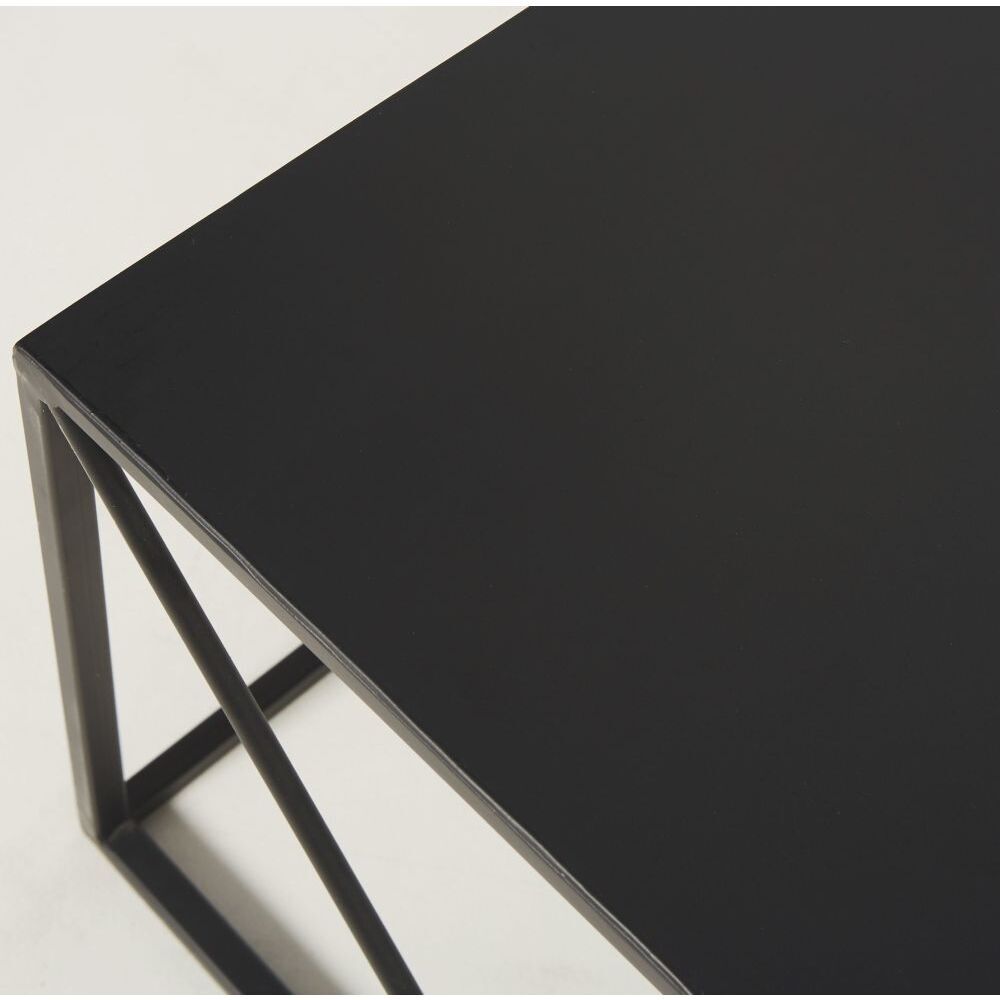 Square Black Metal Coffee Table – image 3