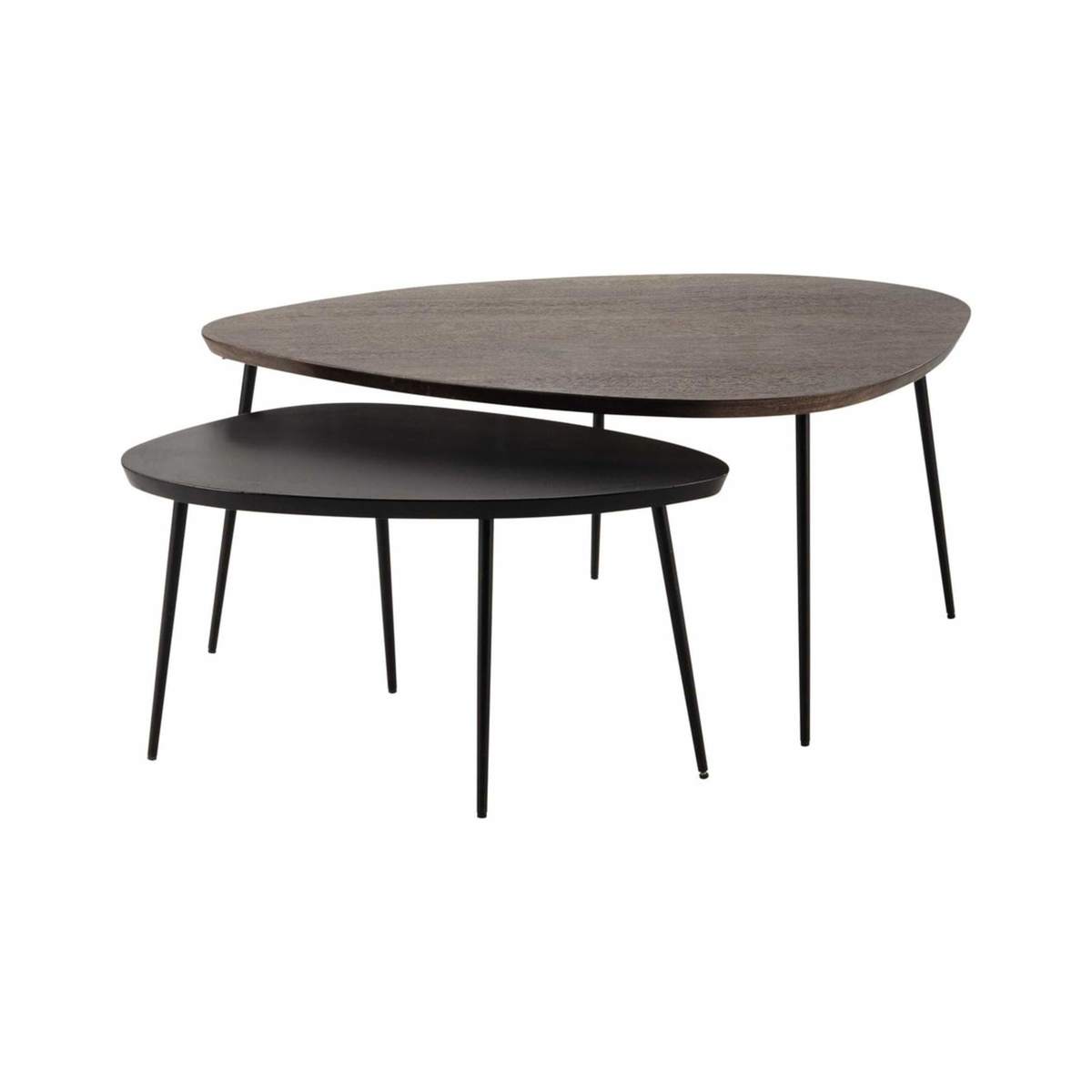 Nest of mango woodtables Amande – image 1
