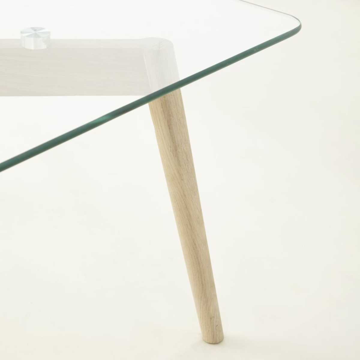 Glass and Oak Coffee Table Mirage – image 4