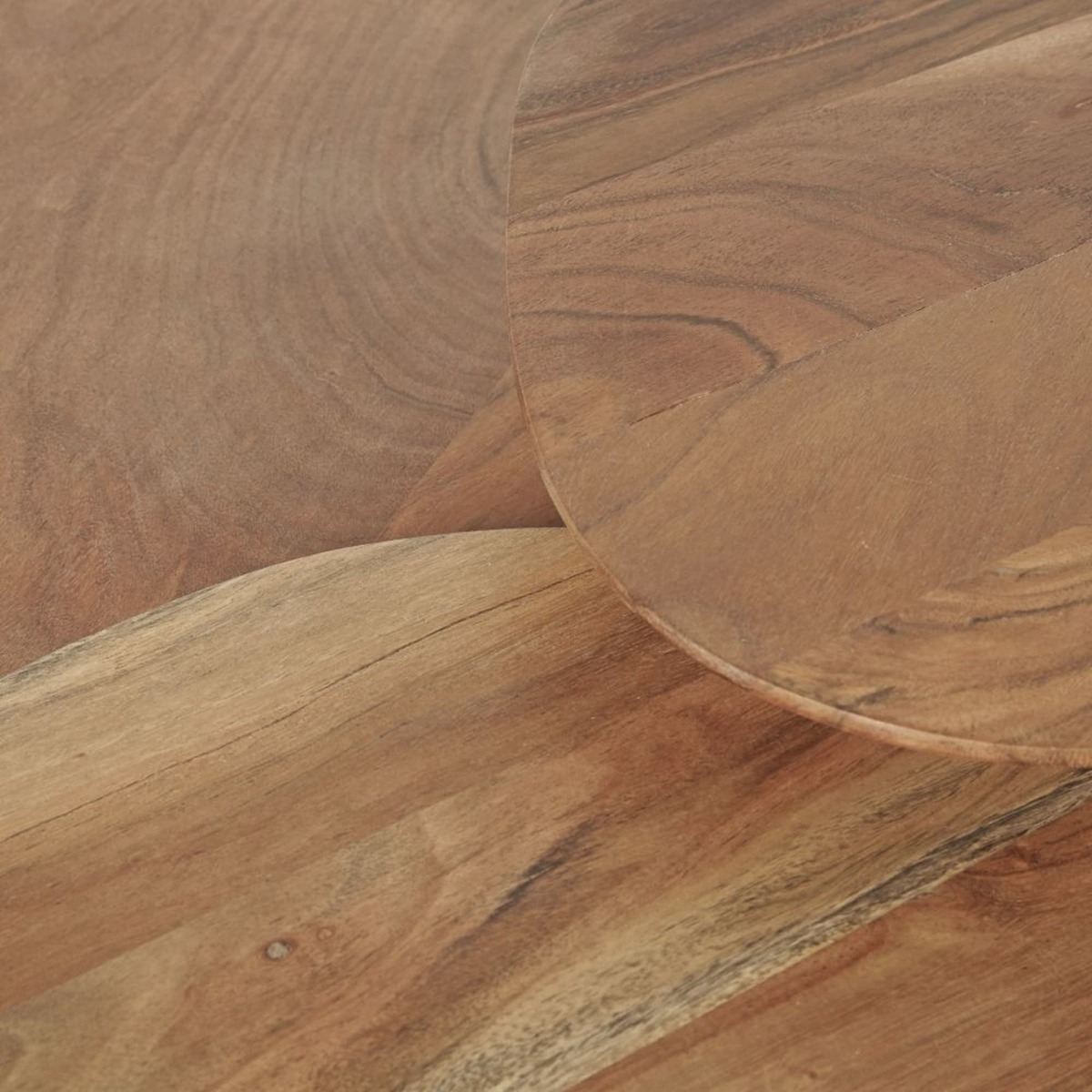 Black Metal and Acacia Nesting Tables Gingerall – image 3