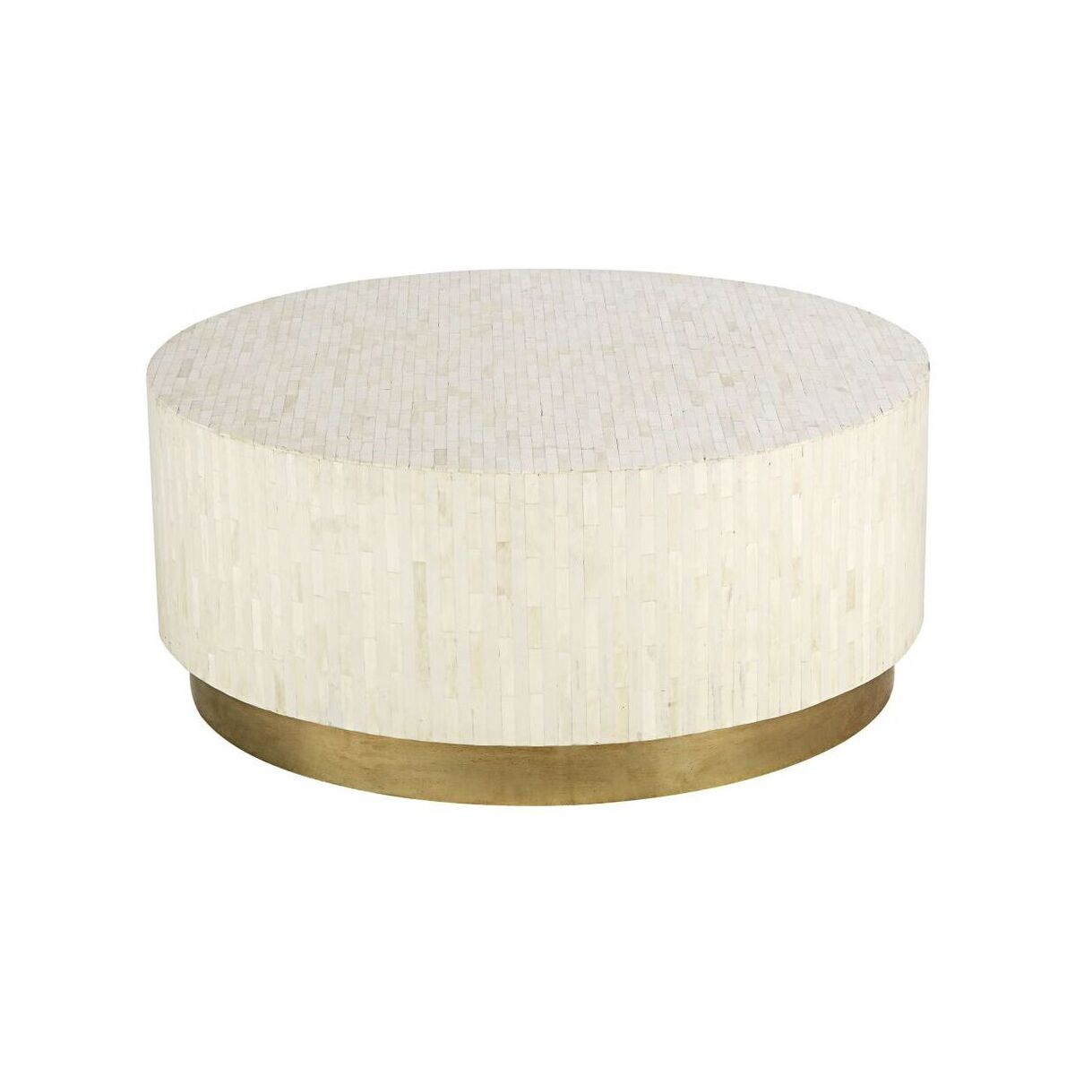 Round coffee table in white and gold – image 1
