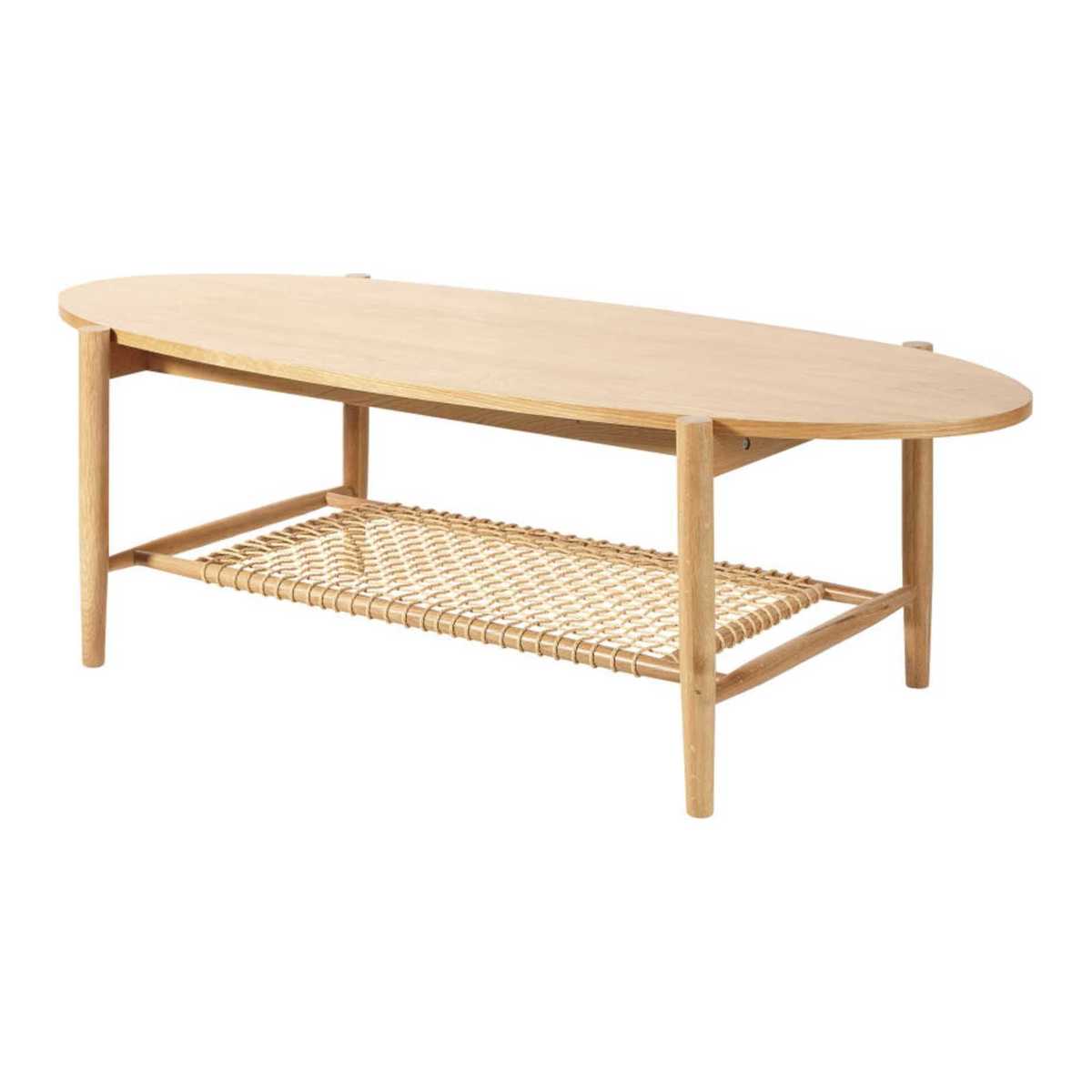 Woven Rope Oval Coffee Table with Two Surfaces Juno – image 1