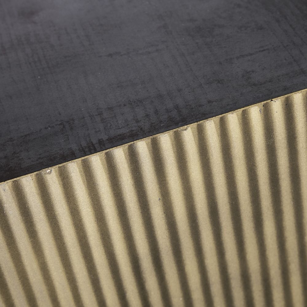 Black and Brass Corrugated Metal Coffee Table – image 2