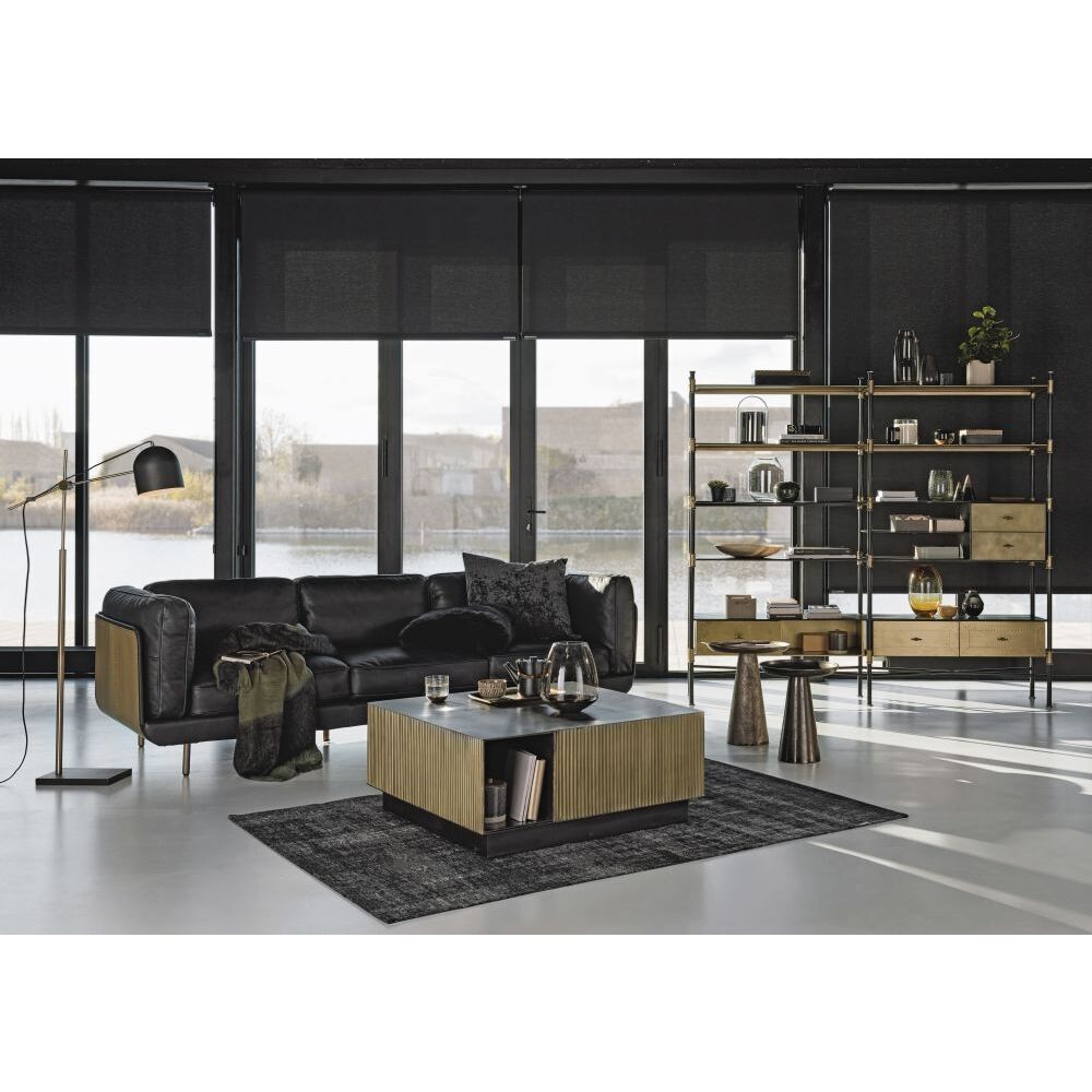 Black and Brass Corrugated Metal Coffee Table – image 4