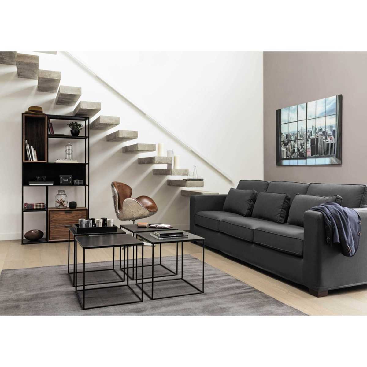 Metal Industrial Coffee Table in Black Edison – image 9