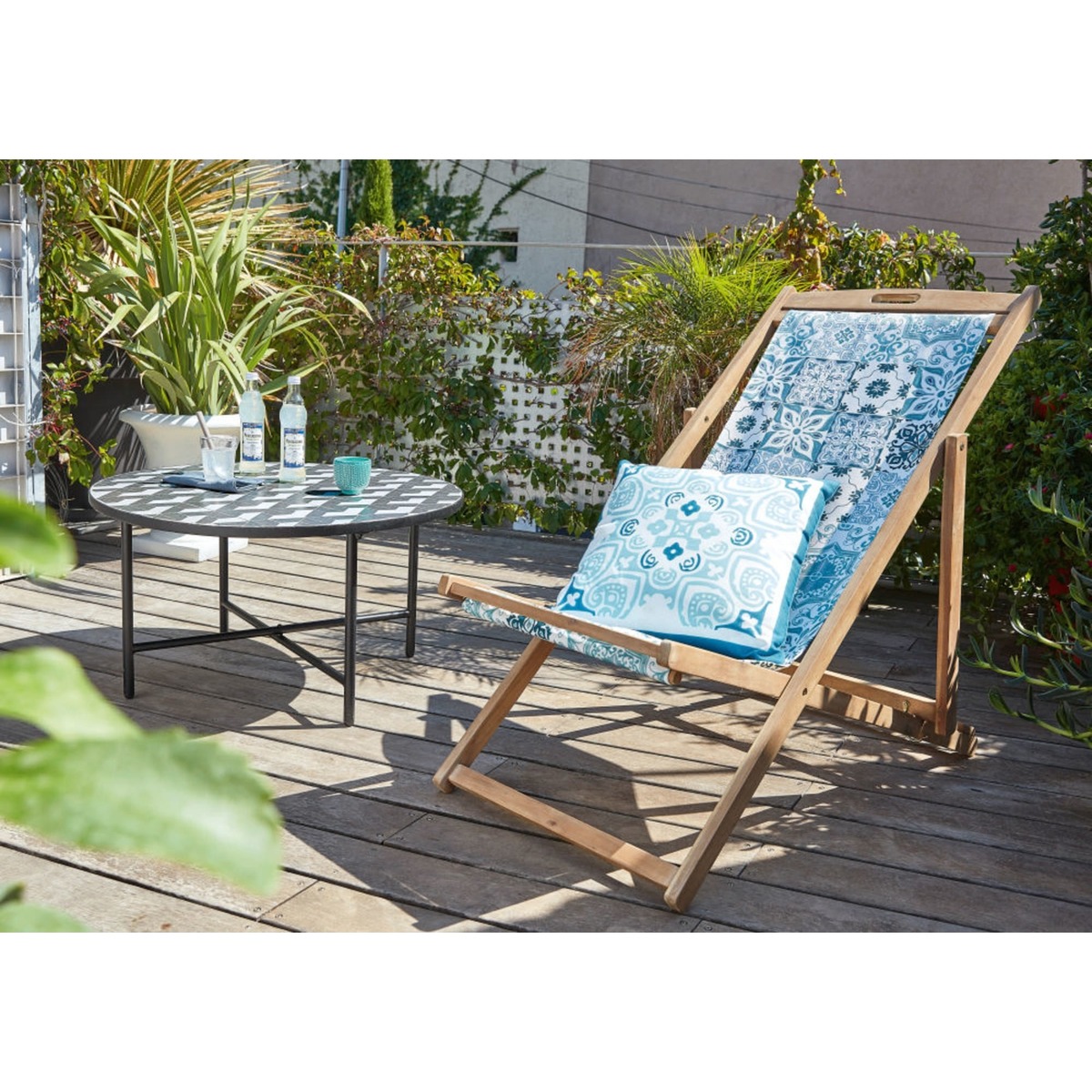 Round White and Grey Ceramic Garden Coffee Table Madagascar – image 5