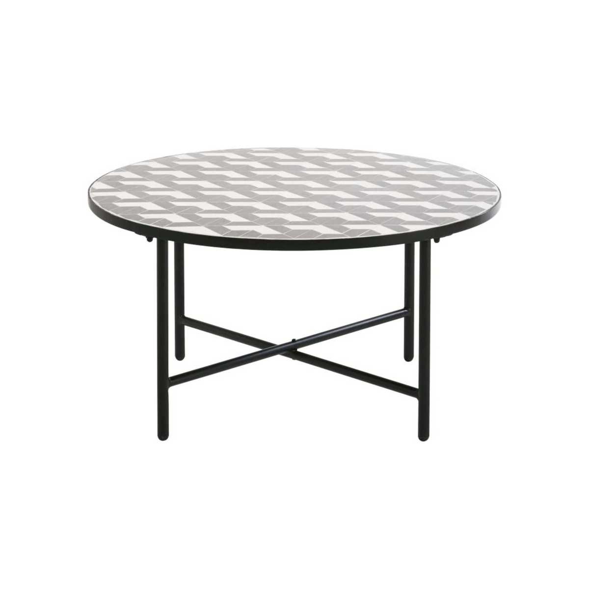 Round White and Grey Ceramic Garden Coffee Table Madagascar – image 2