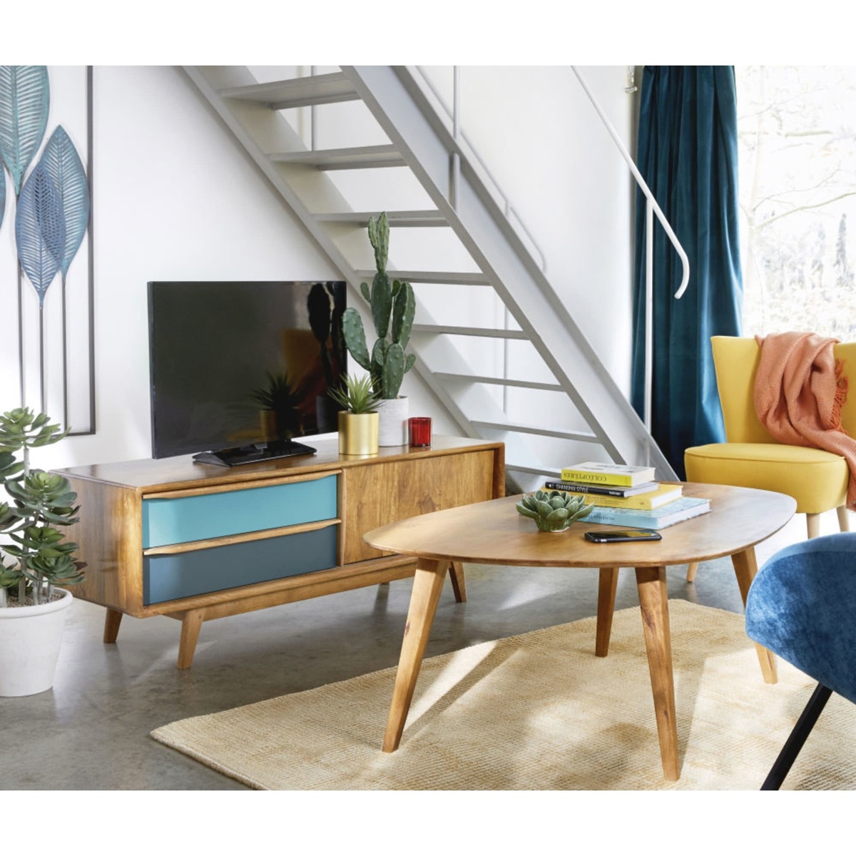 Mango wood vintage coffee table W 108cm Janeiro – image 5