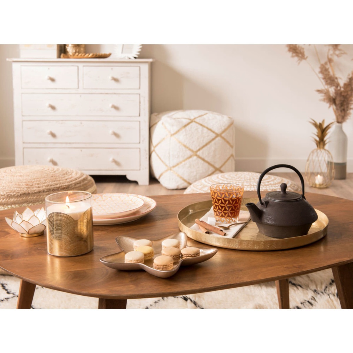 Mango wood vintage coffee table W 108cm Janeiro – image 9