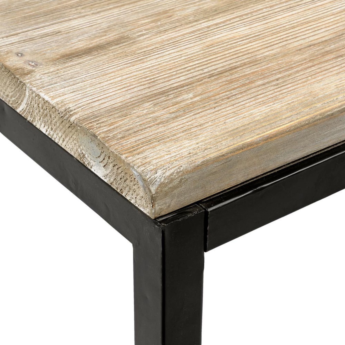 Solid Fir and Metal Industrial Coffee Table Long Island – image 3