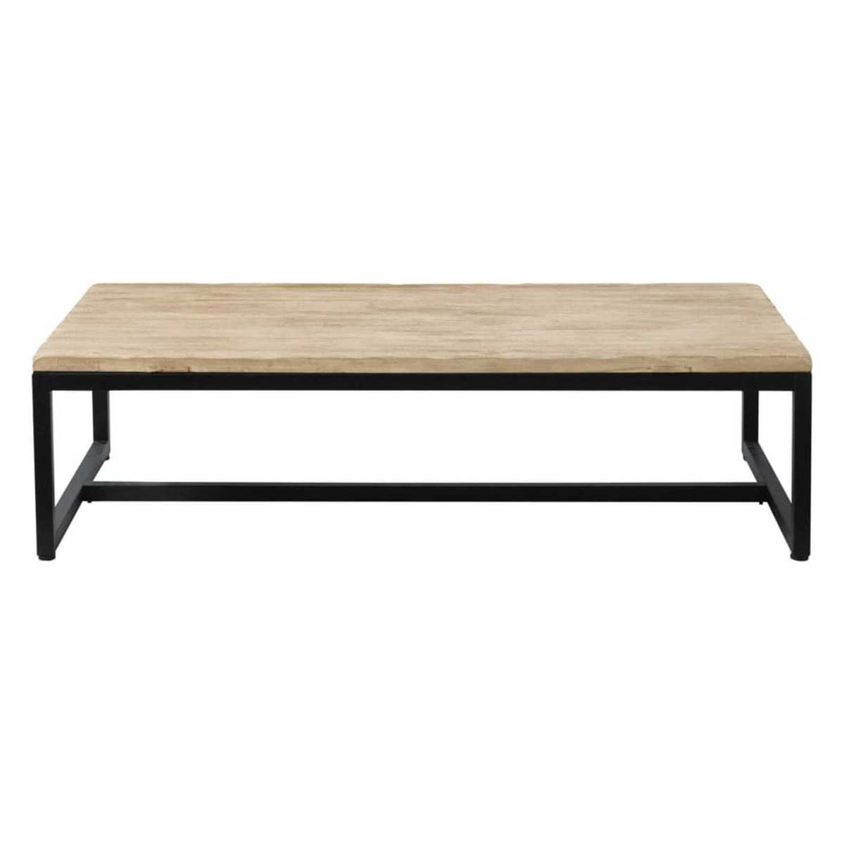 Solid Fir and Metal Industrial Coffee Table Long Island – image 1