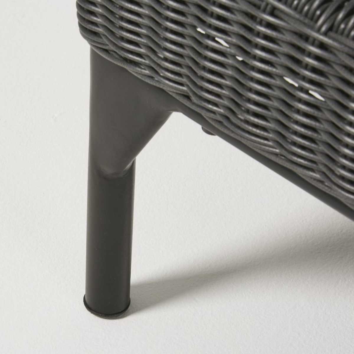 Black Resin Wicker and Glass Garden Coffee Table Hyères – image 4