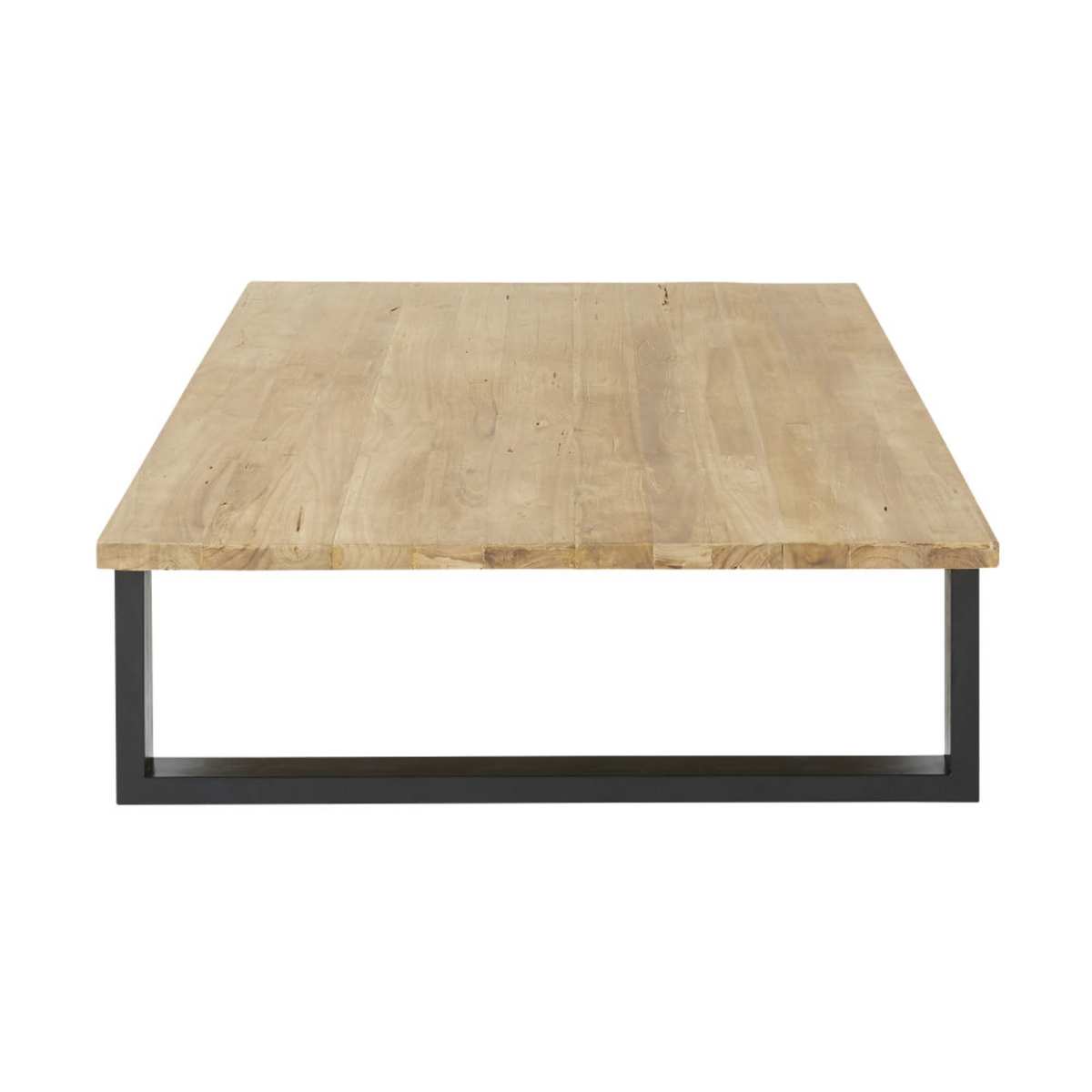 Black Metal and Recycled Solid Teak Garden Coffee Table Agana – image 3